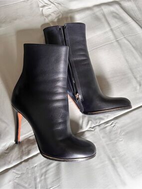 Givenchy Black Leather Stiletto Ankle Boots